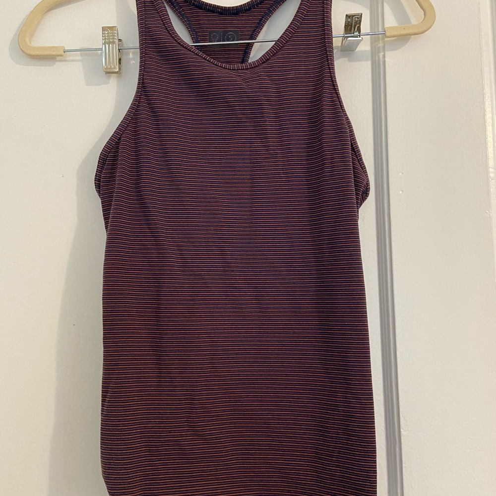 Outdoor voices workout tank. Striped orange and blue